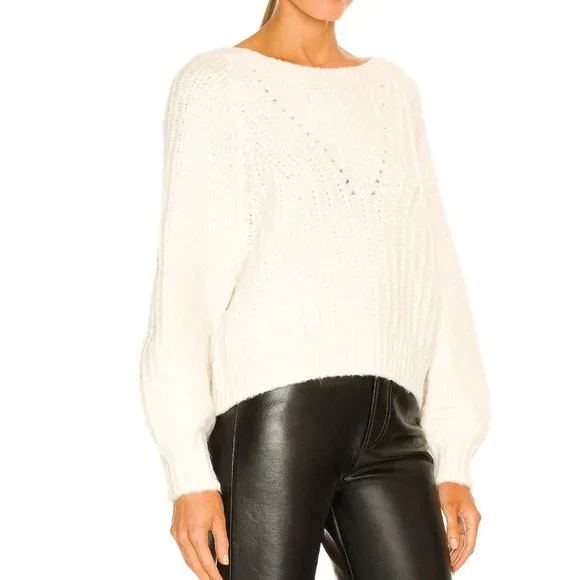Free People Size S Carter Pullover Sweater Color Ivory MSRP $98 - Picture 13 of 13